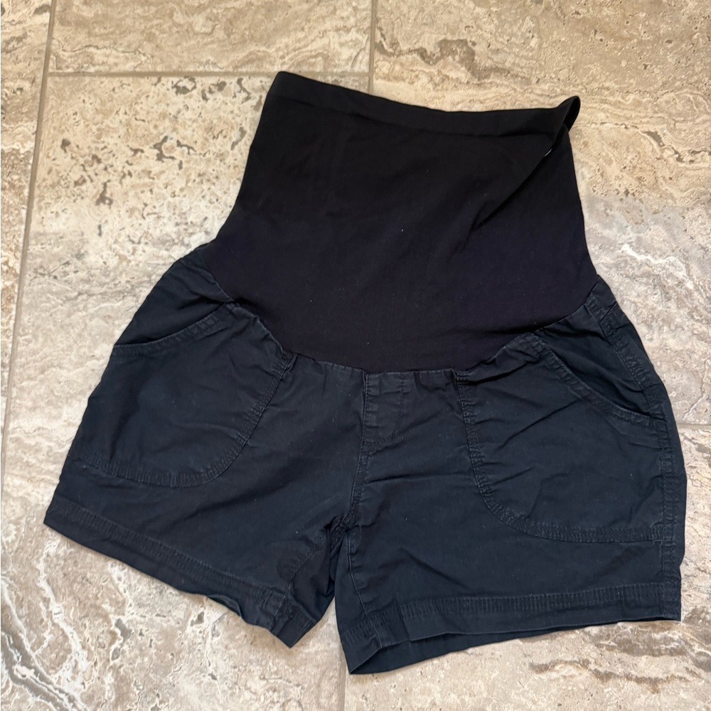EUC size small Motherhood Black High-Waisted Maternity Shorts